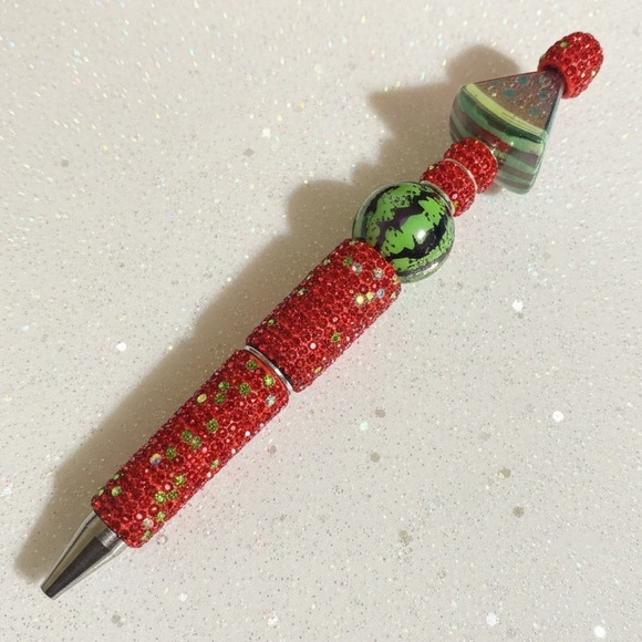 Watermelon Beaded Rhinestone Pen - Picture 3 of 6